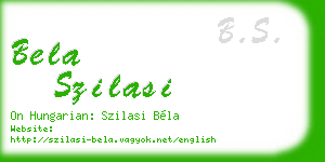 bela szilasi business card