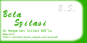 bela szilasi business card